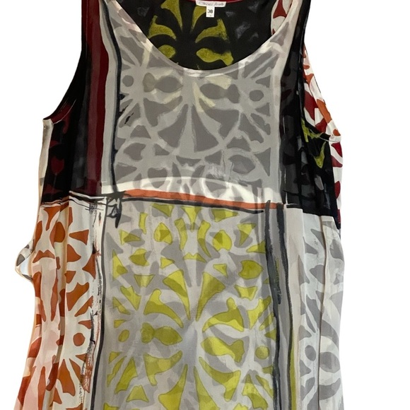 OLIVIER STRELLI Sheer Dress Cover Up Deep Side Slits Vintage VTG Size 38 Medium - Picture 4 of 9